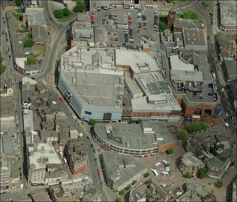 the area is dominated by the Potteries Shopping C