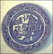 Willow pattern plate by Bakewell Bros