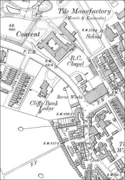 1898 OS map of the Cliffe Bank area 