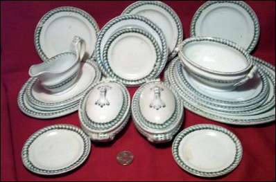 Black Transfer Toy Dinner Set, Sailor's Rope Pattern