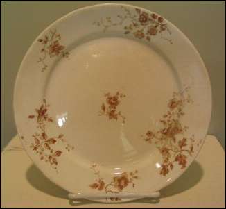Brown ironstone transfer ware plate