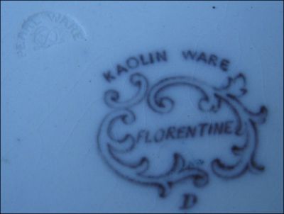 Florentine - Pearl Ware - Kaolin Ware - D [for Dimmock]