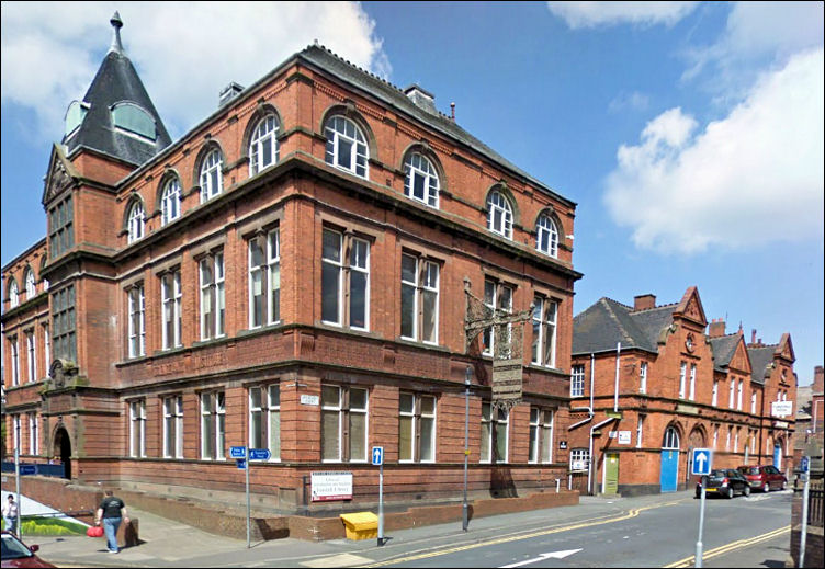 The Victoria Institute, Public Baths and Fire Station from Greengate Street