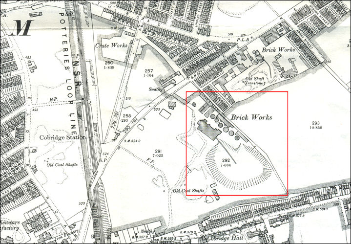 Cobridge Brick & Marl works - 1898 map