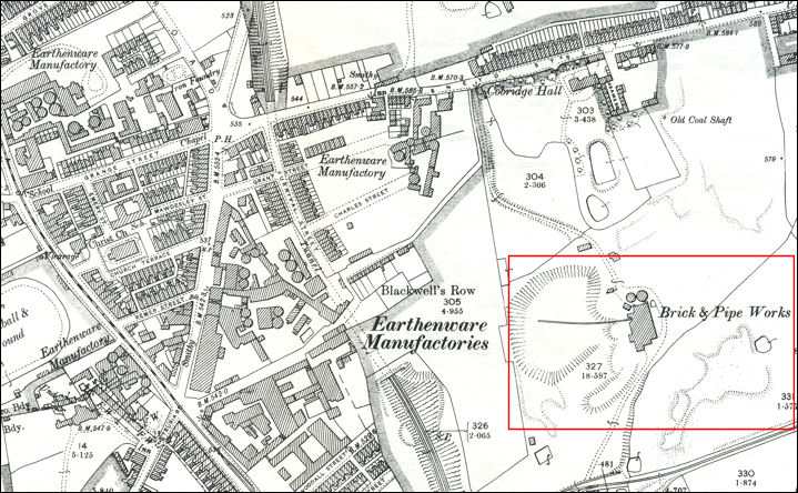 marl hole off Sneyd Street, Cobridge - 1898 map 
