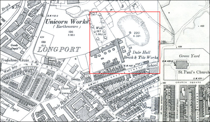 Dalehall Brick & Tile Works - 1898 map