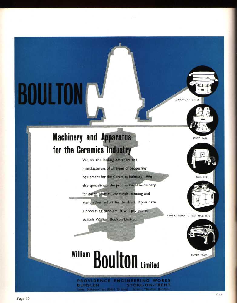 William Boulton Ltd. (Burslem) (Pottery machinery manufacturers)
