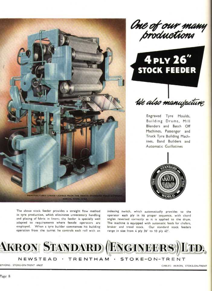 Akron Standard (Engineers) Ltd. (Newstead, Trentham) (Tyre building equipment)
