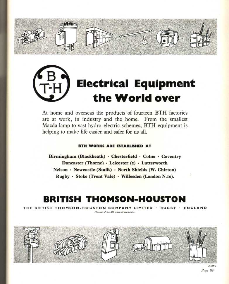 British Thomson-Houston (Trent Vale) Electrical Equipment
