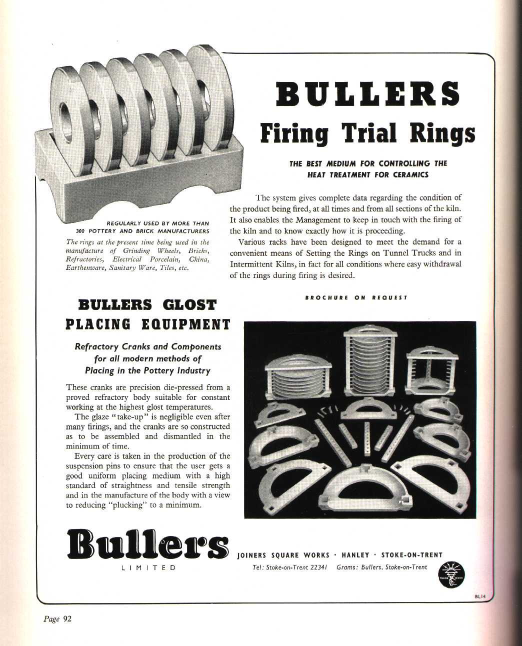 Bullers Ltd. (Hanley) (Firing trial rings and kiln ware)