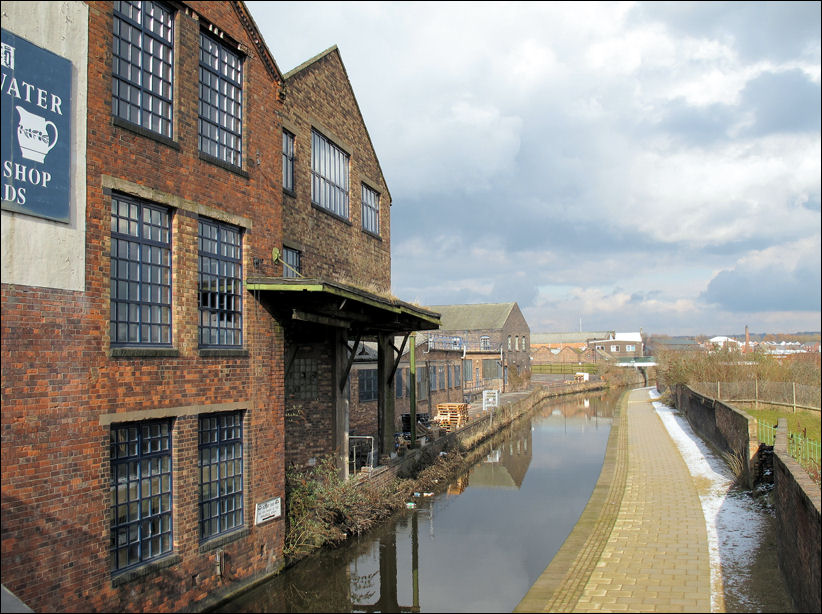 view from the bridge - just past the loading point on the left stood the 'Seven Sisters' bottle kilns