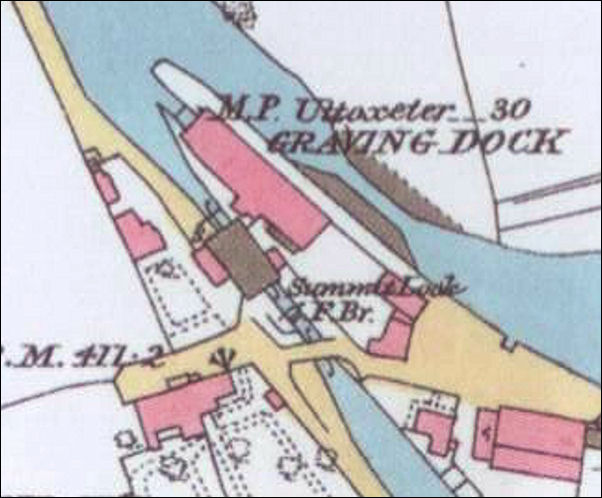 detail of the junction showing the Summit Lock, Graving Dock and Warehouse