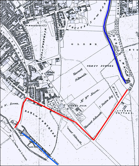 Robert Malabar's 1847 map of Newcastle-under Lyme
