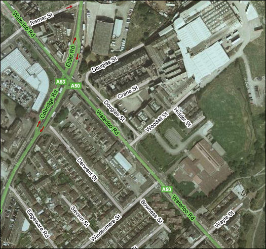 Google maps - 2007, showing the Myott / Churchill works - top left of the map