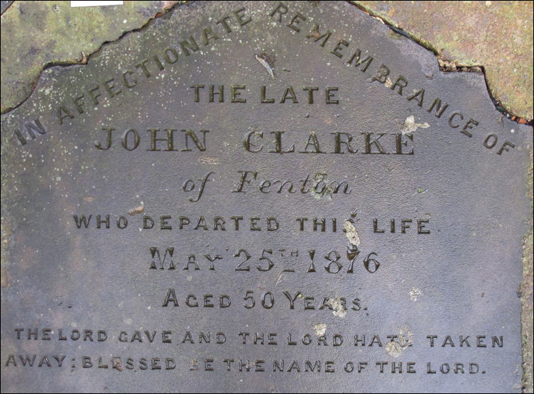 John Clarke of Fenton d.May 25 1876