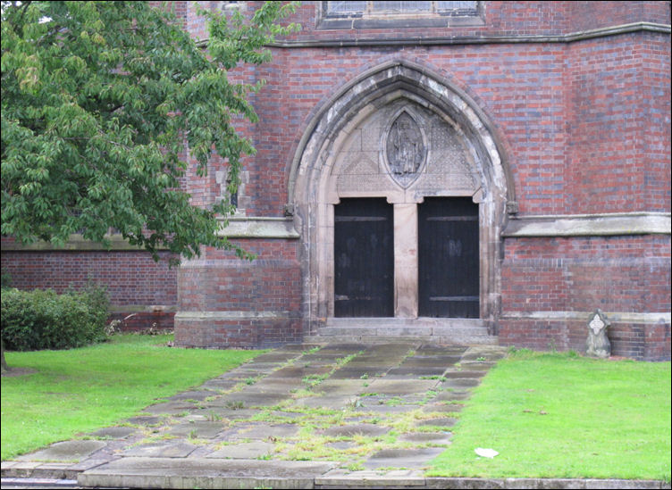 Gravestones laid at the main entrance to Christchurch Fenton - August 2011