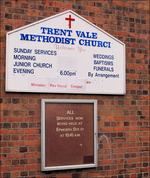 Trent Vale Methodist Church closed on April 17th 2011