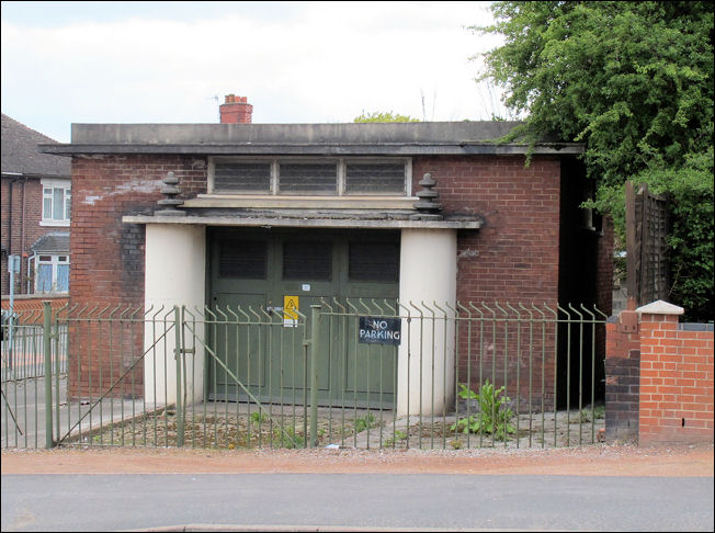 the Babylonian portico of the electricity sub-station in Keelings Road