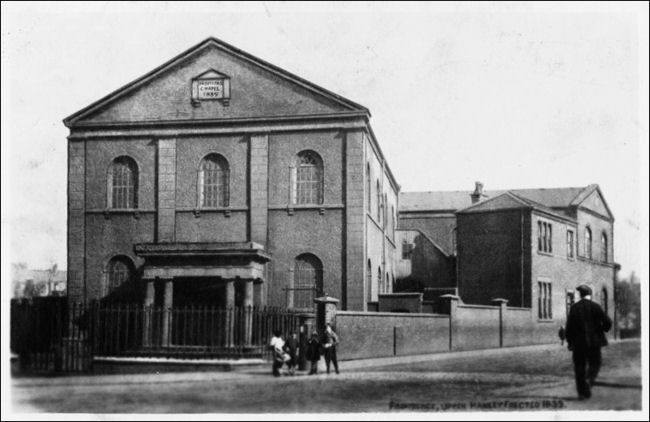 postcard of Providence Chapel, Upper Hanley, Erected 1839