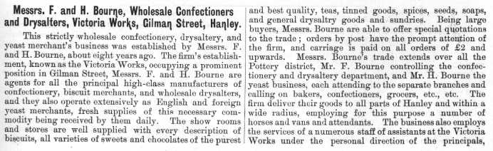 Messrs. F. and H. Bourne, Wholesale Confectioners