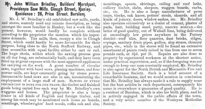 Mr. John William Brindley, Builders' Merchant,