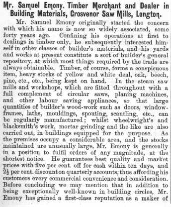 Mr. Samuel Emony, Timber Merchant and Dealer