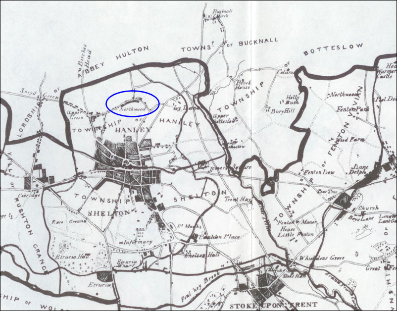 The location of Northwood - Ward's map of 1843 