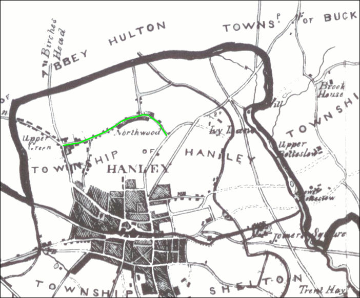 Northwood which was north of Hanley  - Ward's map of 1843 