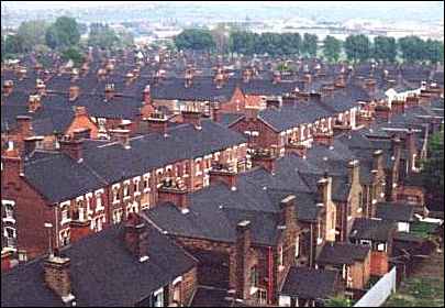 Arial view of Ashford street in the 1990's