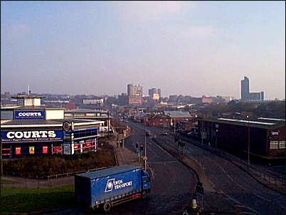 In the centre skyline is the telephone exchange, to the right is Unity House, which was the old civic centre.