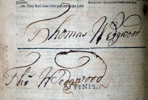 the signature of Thomas Wedgwood