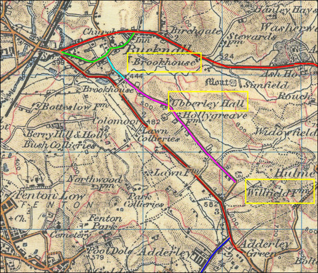 Map of the mines in the Berryhill area c.1902