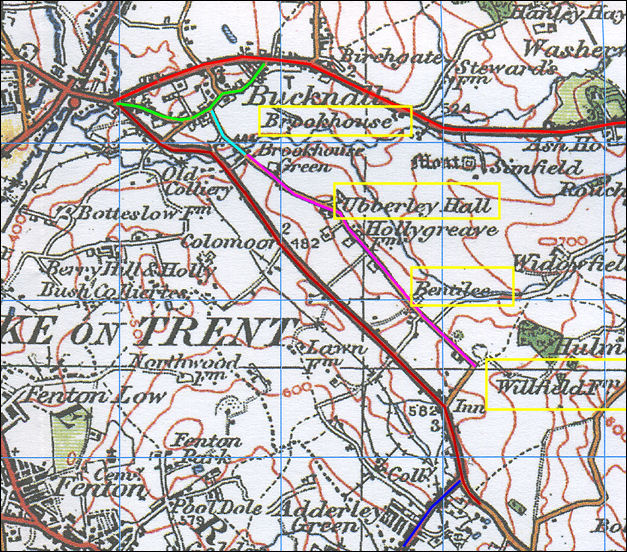 Map of the Bentilee area c.1922 - before the housing estate was built