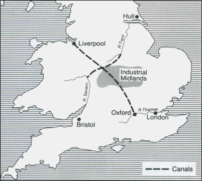 The 'Grand Cross' - a canal system between London, Liverpool, Bristol and Hull.