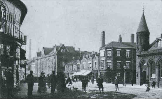 Campbell Square looking towards London Road - the grand Minton works can be seen