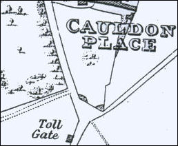 The road from Stoke to Hanley was turnpiked and the 1832 map shows the tollgate near to Cauldon Place