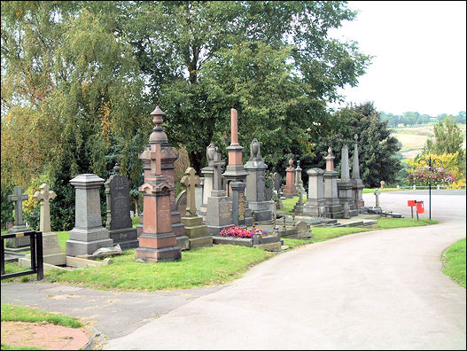 Graves in the first class area of the cemetery