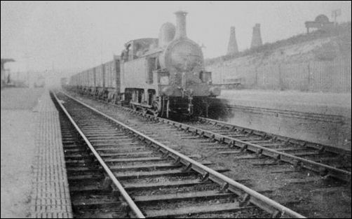 A coal train passes through Cobridge station in 1932