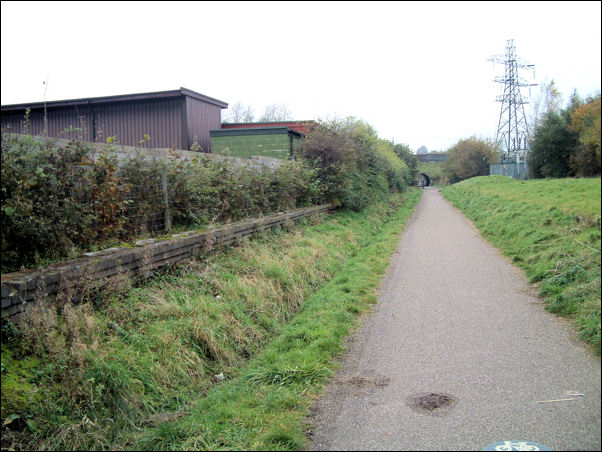 Looking back along the route of the loop line towards Kidsgrove