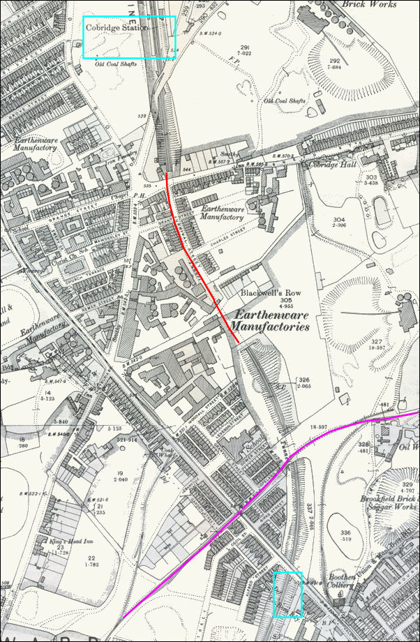 the Loop Line from Cobridge to Waterloo Road - 1898