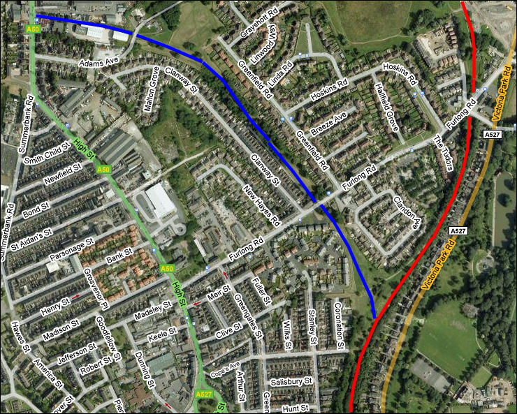 The Newfields Branch Line - Google maps 2008