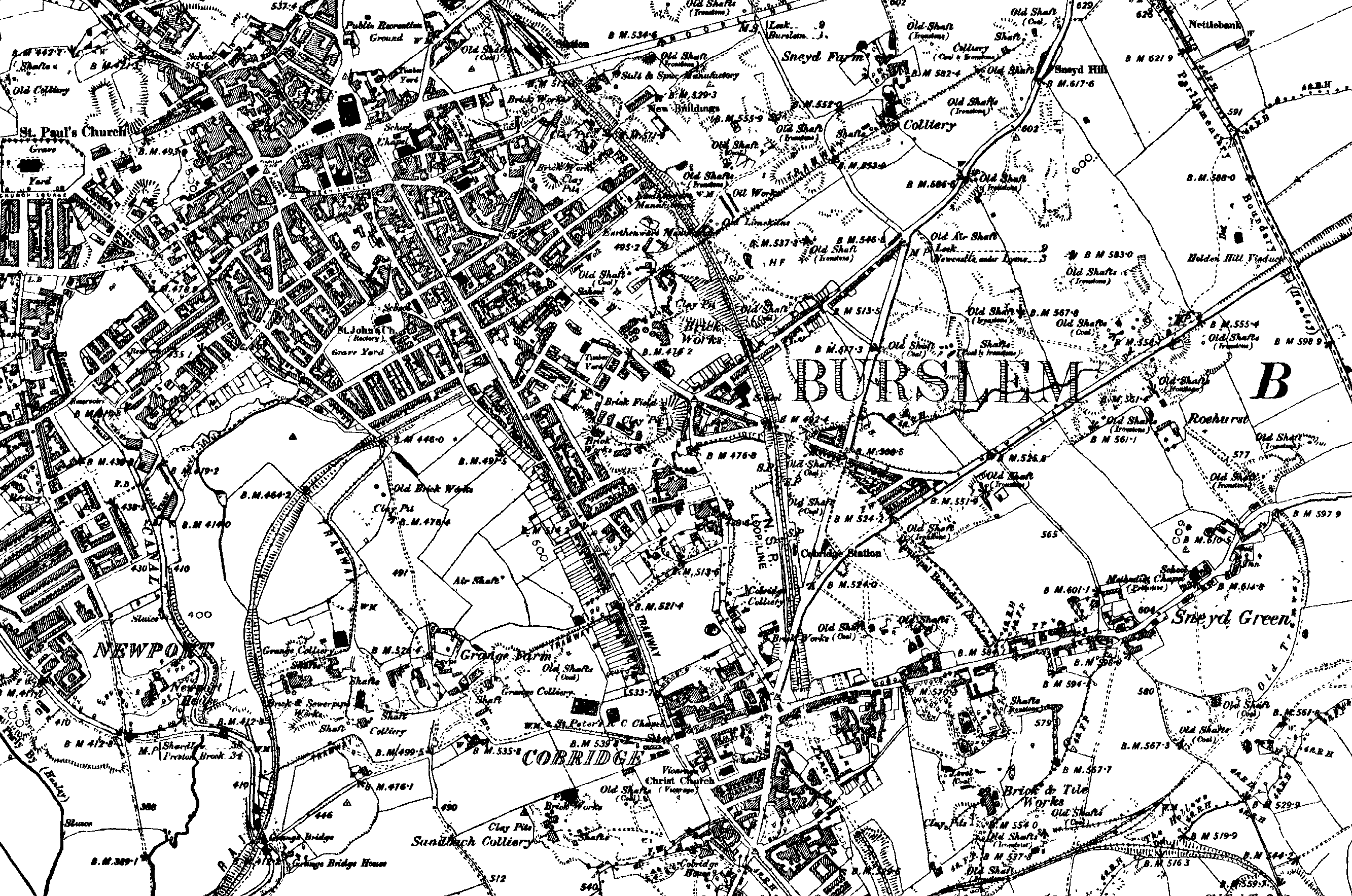 Old Ordnance Survey Map Tunstall nr Smallthorne Staffordshire 1877 S11.08 New