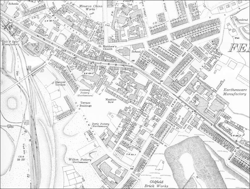 Extract from 1922 OS map - showing what was the Lane Delph  area
