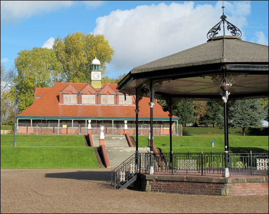 A view of the bandstand and pavilion 