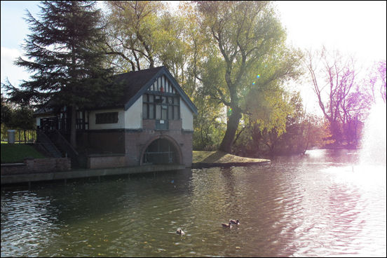 the lake and boathouse 