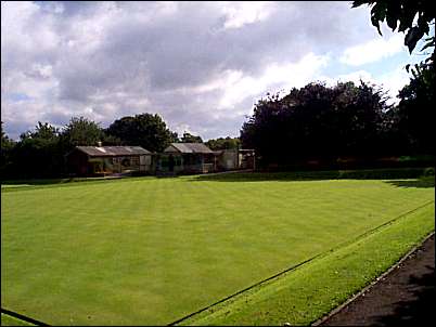 The immaculately kept bowling green 