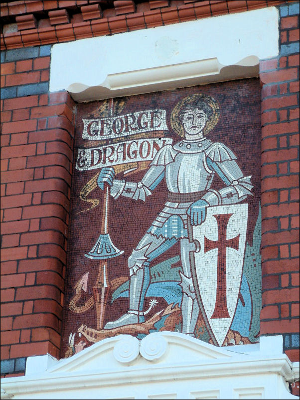 mosaic sign for the George and Dragon pub