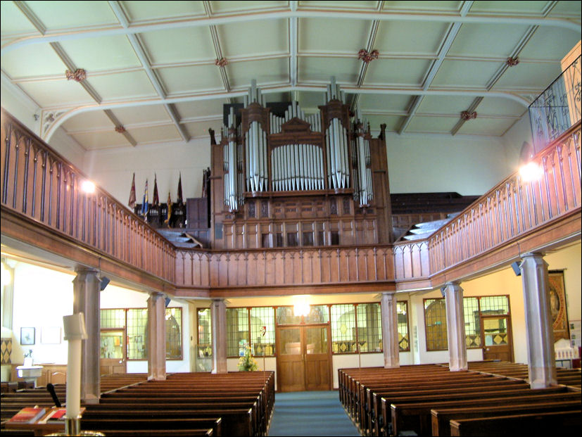 The impressive organ in the west gallery of Stoke Minster