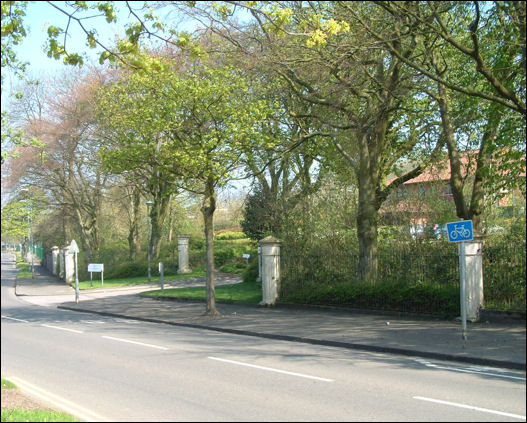 the remains of the perimeter pillars of the Victorian workhouse