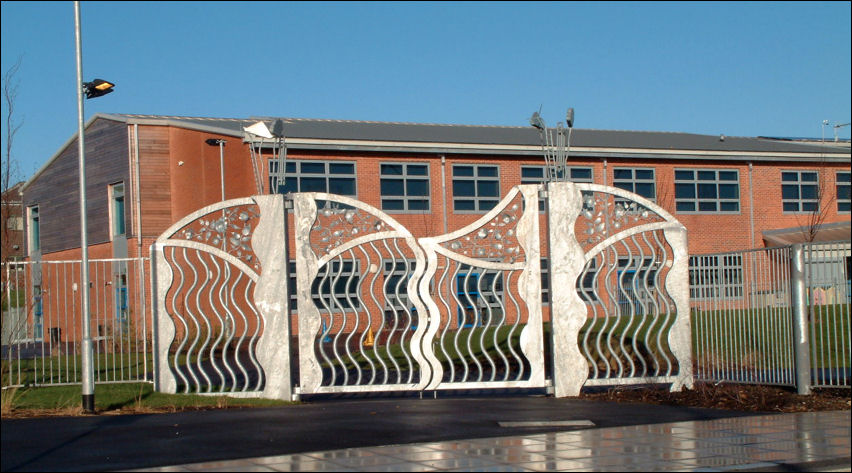 Waterside school and the entrance gates on  Franklyn / Hampton Streets